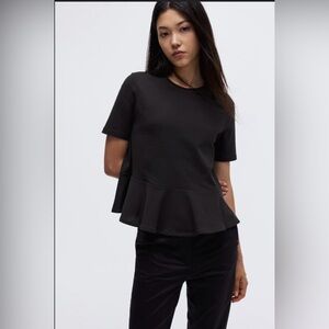 H&M Elegant Black Short Sleeve Top